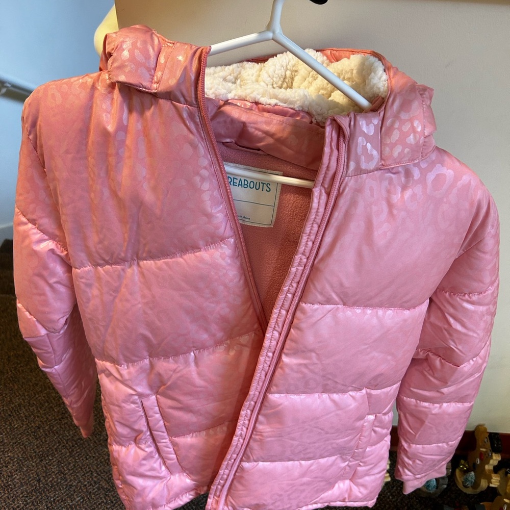 girls 16 winter jacket with fuzzy hood